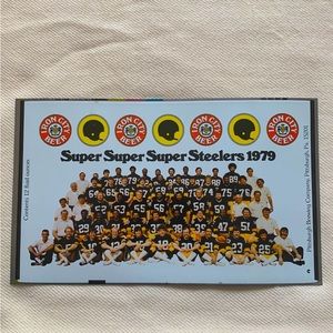 Vintage Pittsburgh Steelers 1979 iron city beer brewery unrolled flat can tin